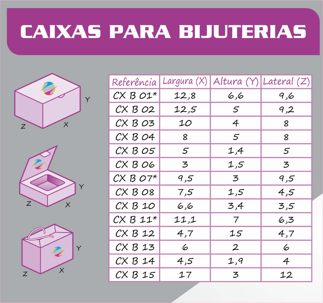 Caixas para Bijouterias